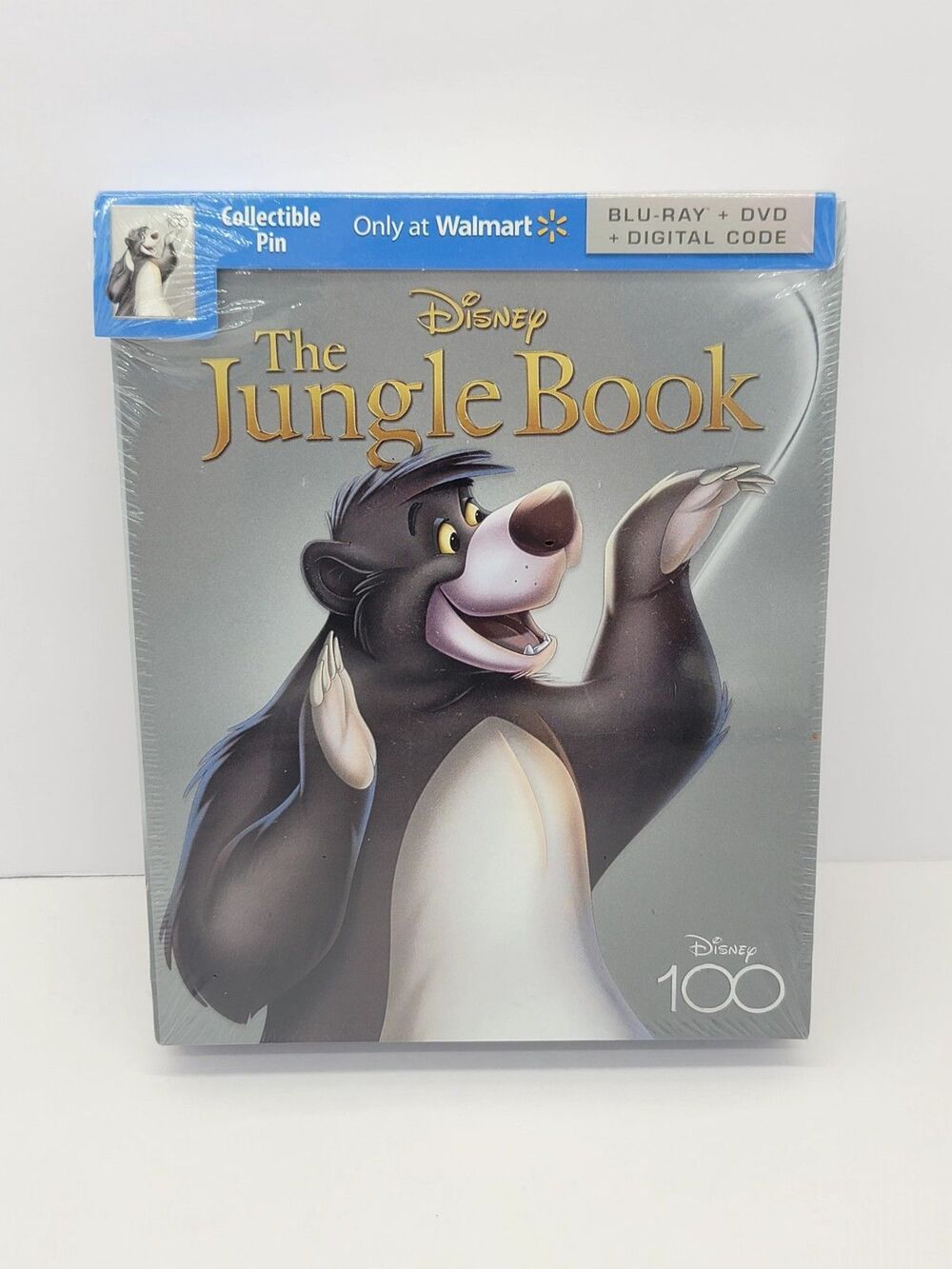 The Jungle Book (Blu-Ray AND DVD) -Disney 100 Edition NEW w/ Collectible Pin